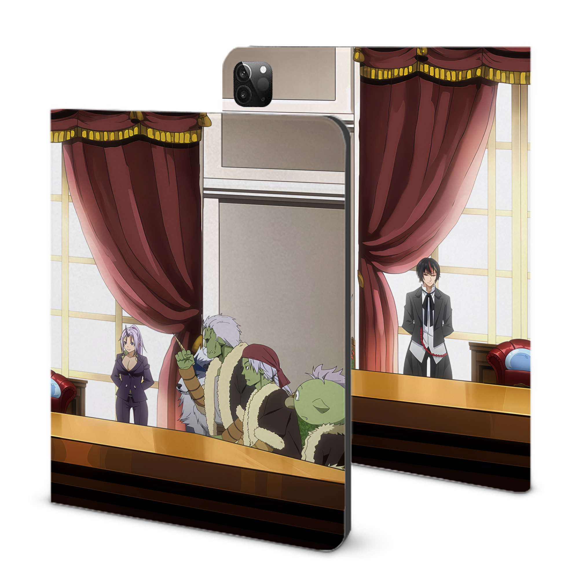 （画像用） 転スラ Regarding Reincarnated to Slime IPadケース ペンホルダー付き ブックスタイルデザイン